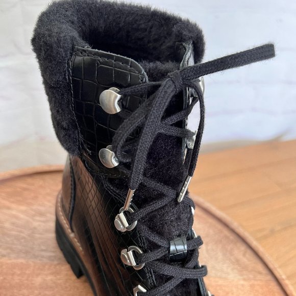 NWOT Clarks Orianna Hiker Boot Black Croc - Size 7.5 - Picture 7 of 11